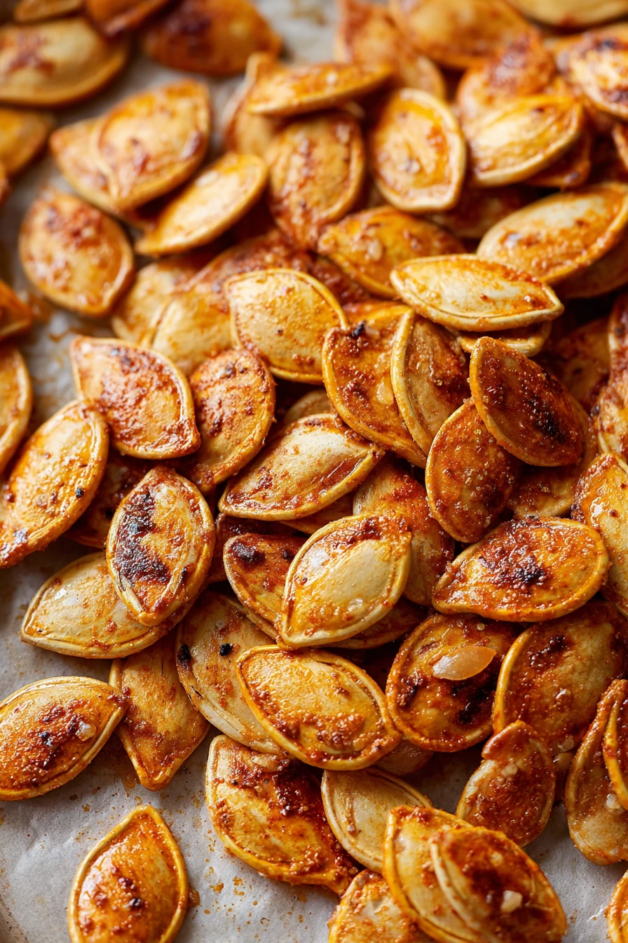 roasted pumpkin seeds, crunchy, savory, fall snack, delicious, healthy, seasonal