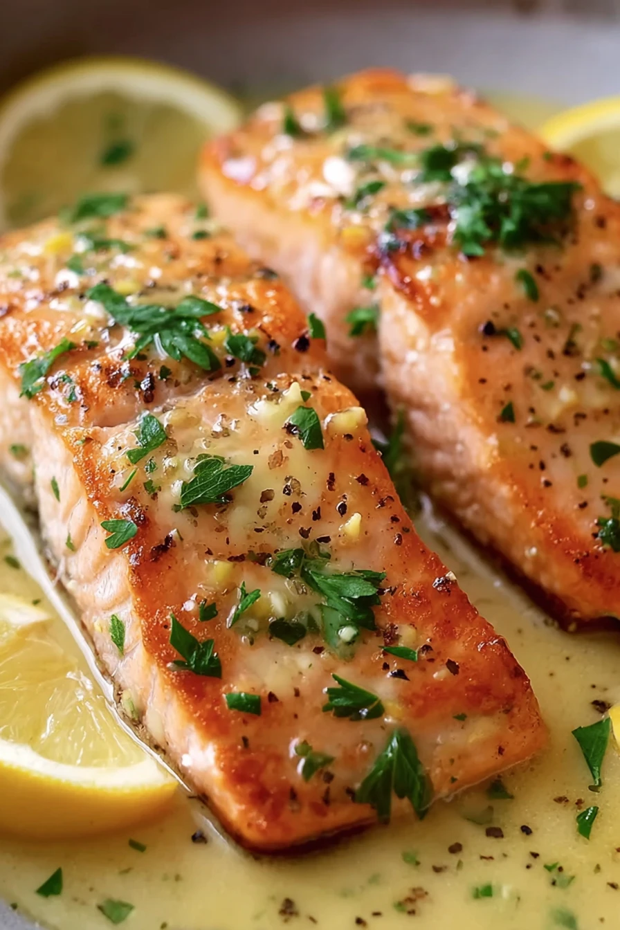Salmon with Garlic Lemon Butter Sauce recipe step-by-step guide