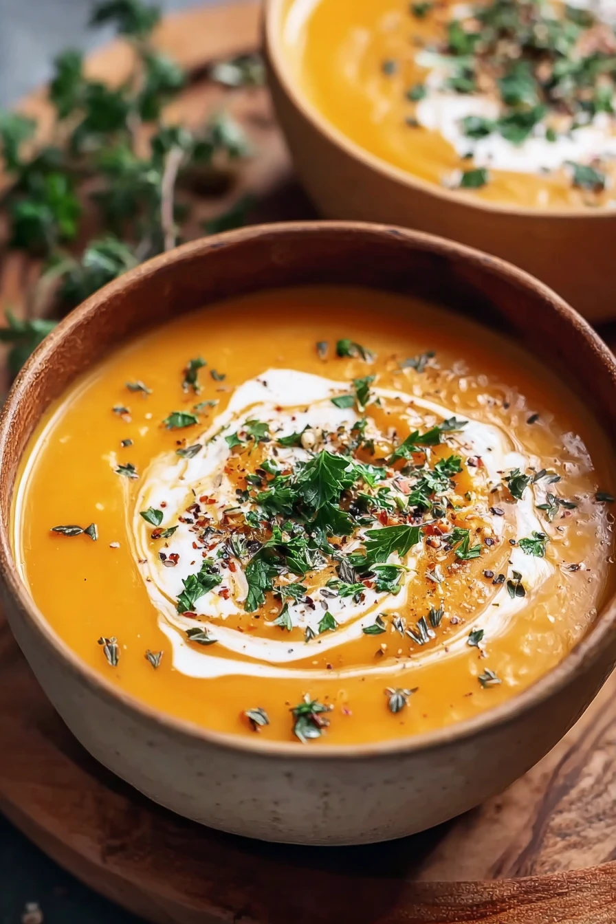 spicy, butternut squash, sweet potato, savory, aromatic, hearty soup