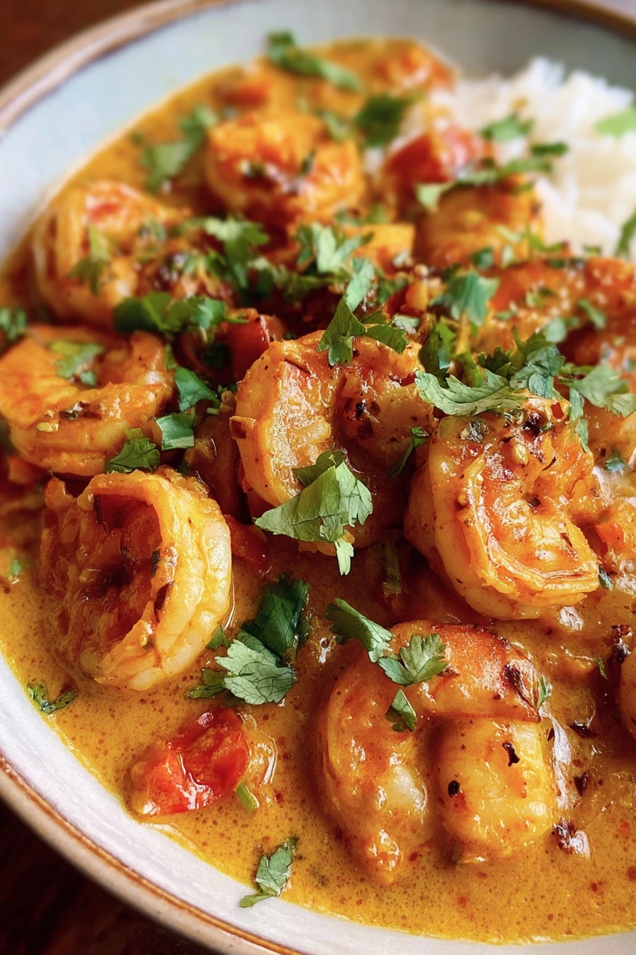 Thai Coconut Shrimp Curry, aromatic, creamy, spicy, flavorful, delicious