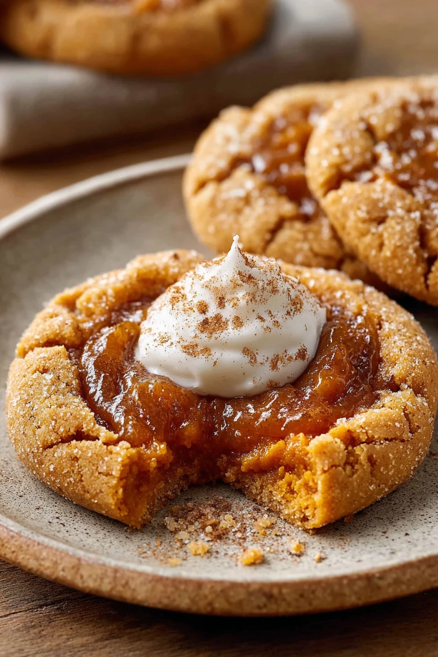 Vegan, pumpkin pie cookies, autumn flavors, spicy, sweet, crunchy texture