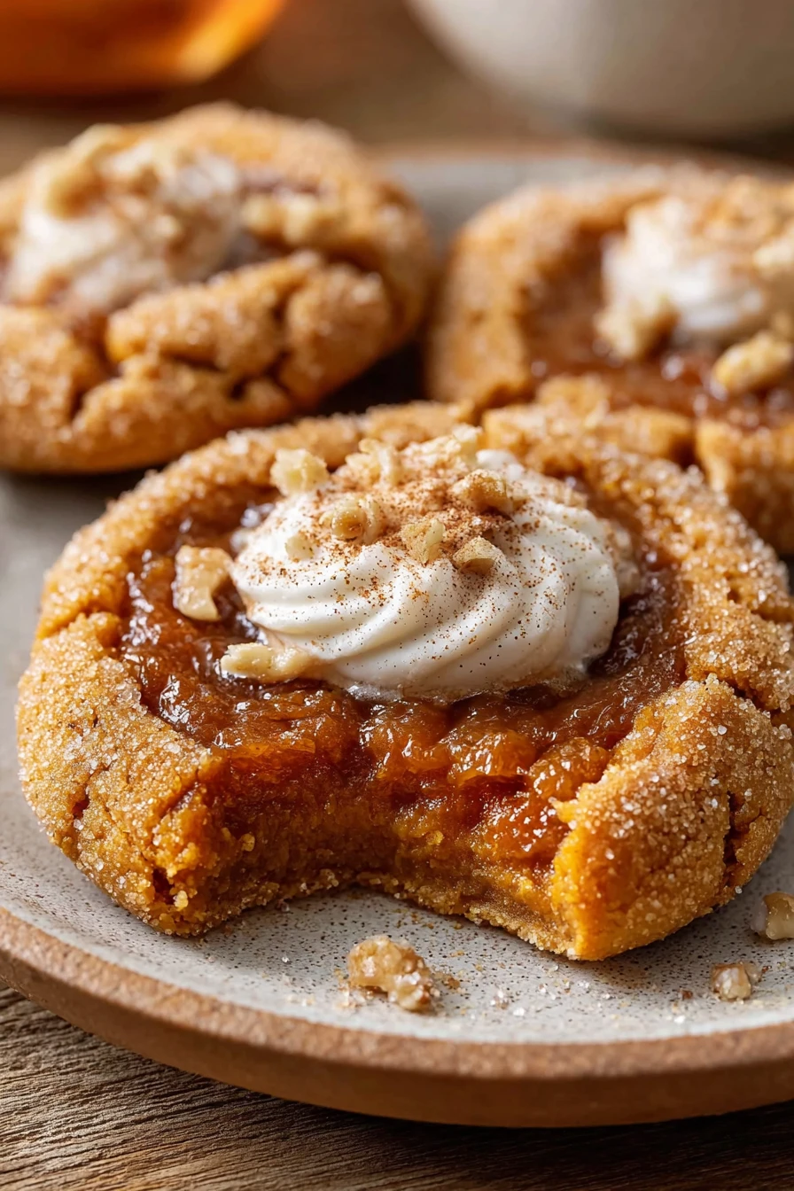Vegan, pumpkin pie cookies, autumn flavors, spicy, sweet, crunchy texture