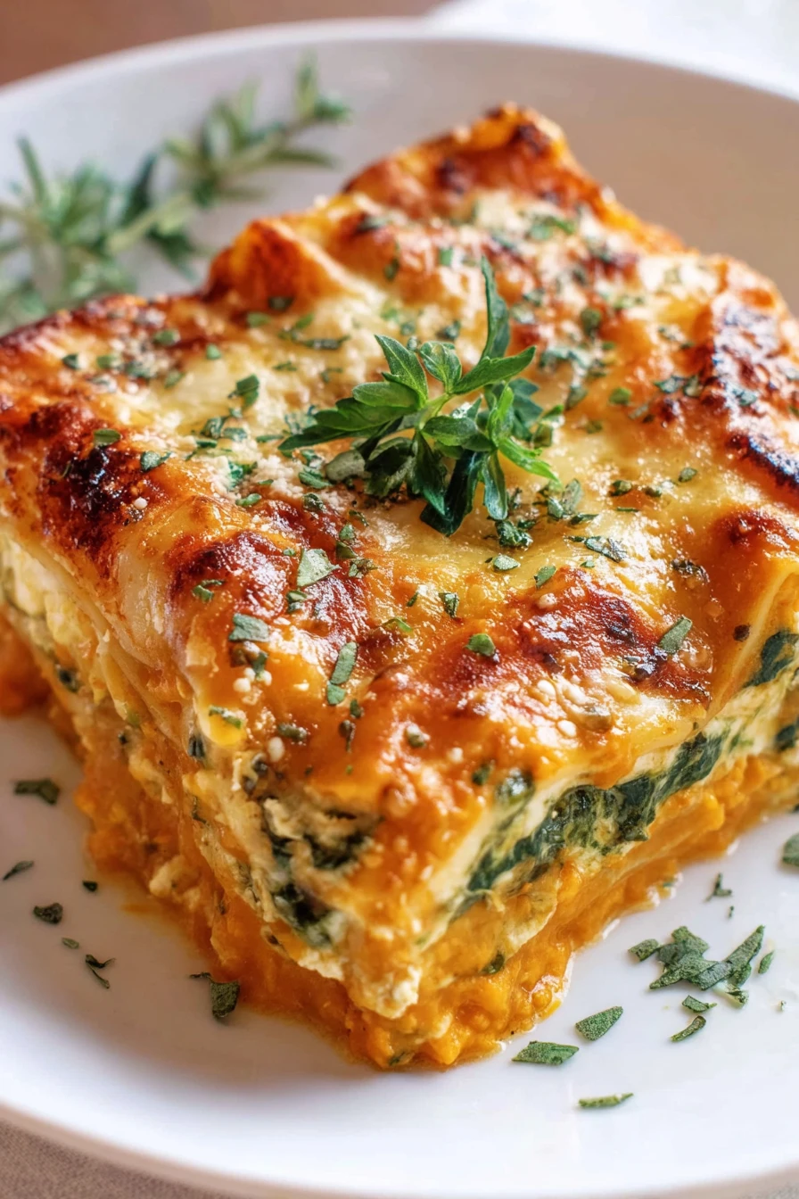 Vegetarian Pumpkin Spinach Lasagna recipe step-by-step guide