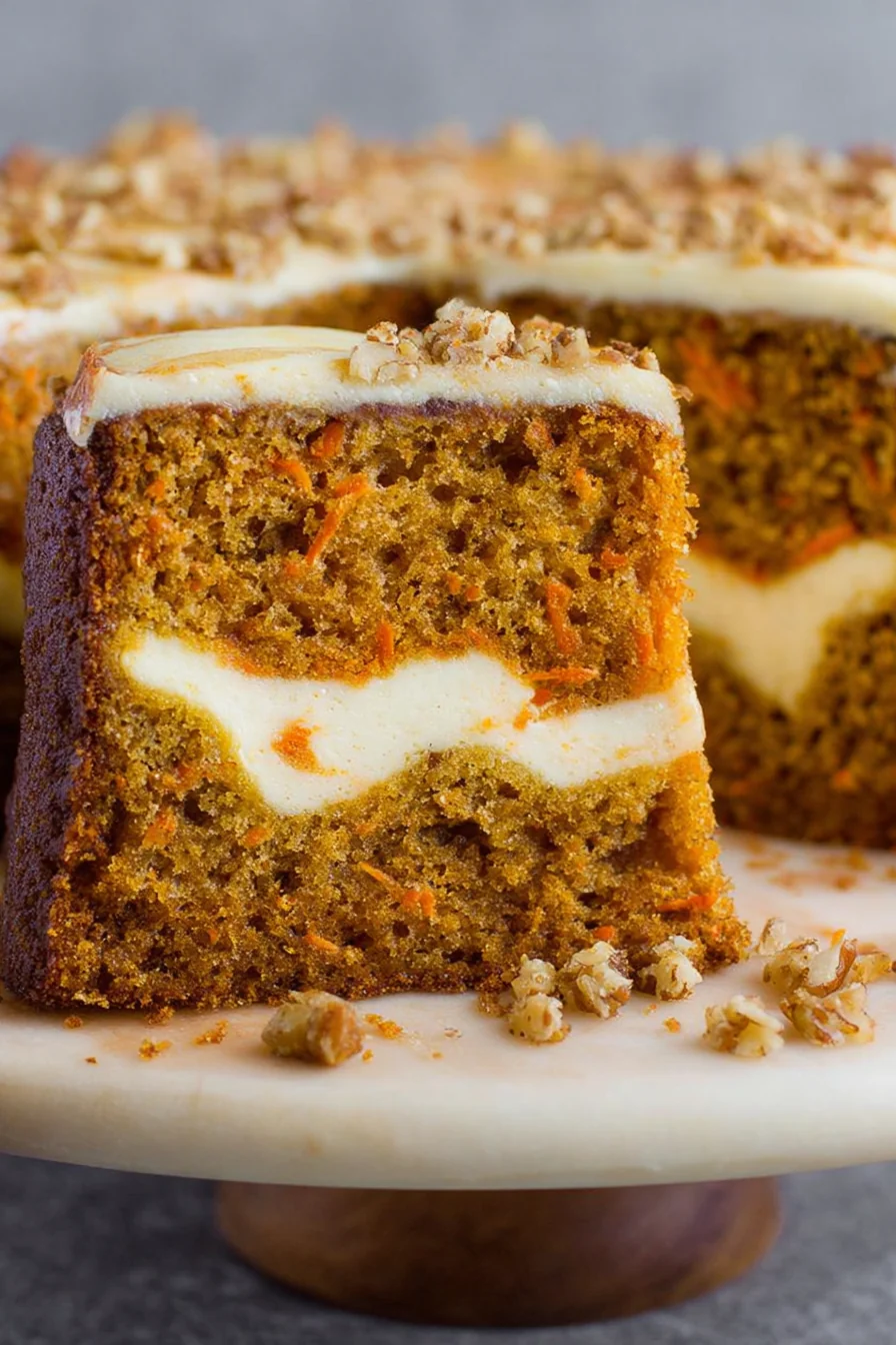 Carrot Cake with Bourbon Cheesecake Swirl - Image 1