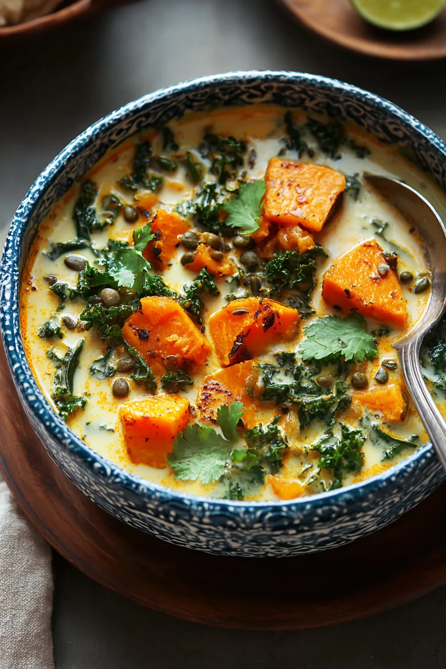 Coconut Soup with Sweet Potatoes and Kale - Image 1