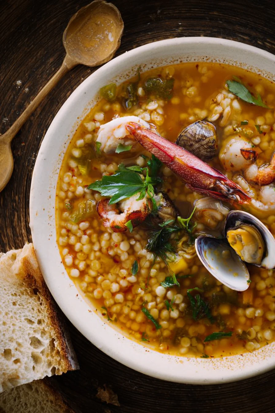 Seafood Soup with Fregula, Clams and Citrus - Image 2