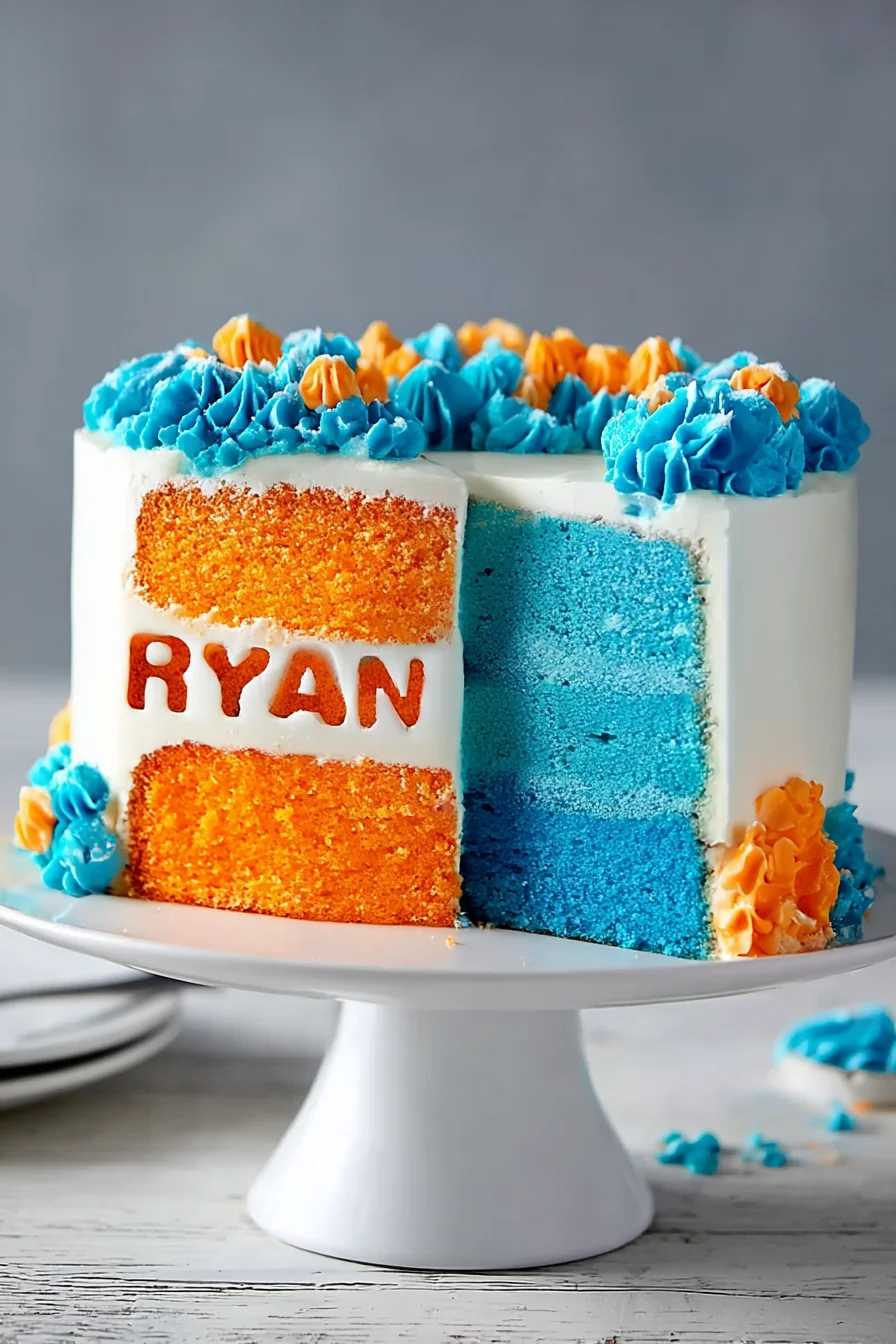 Blue and Orange Cake - Image 1