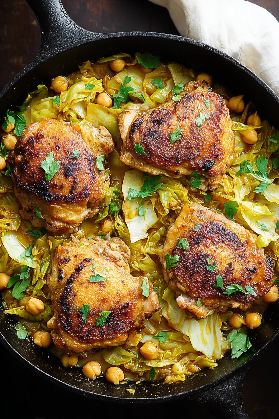 Curried Chicken Thighs with Cabbage and Chickpeas - Image 1