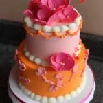 Pink and Orange Birthday Cake - Image 2