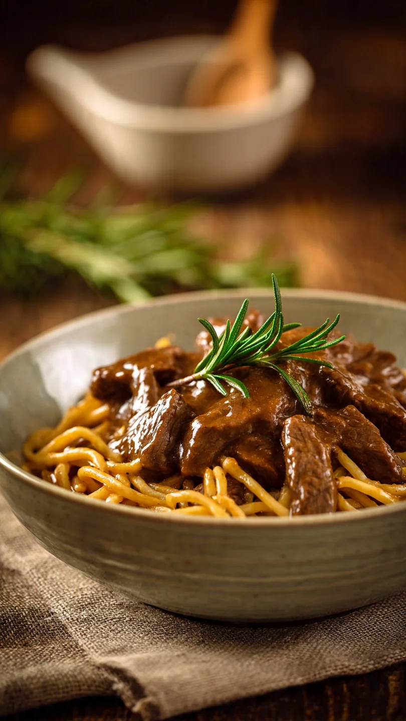 Beef And Noodles Recipe With Creamy Gravy - Image 1