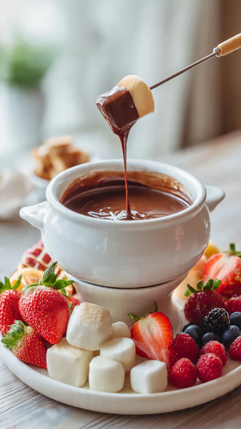 Easy Creamy Chocolate Fondue Recipe