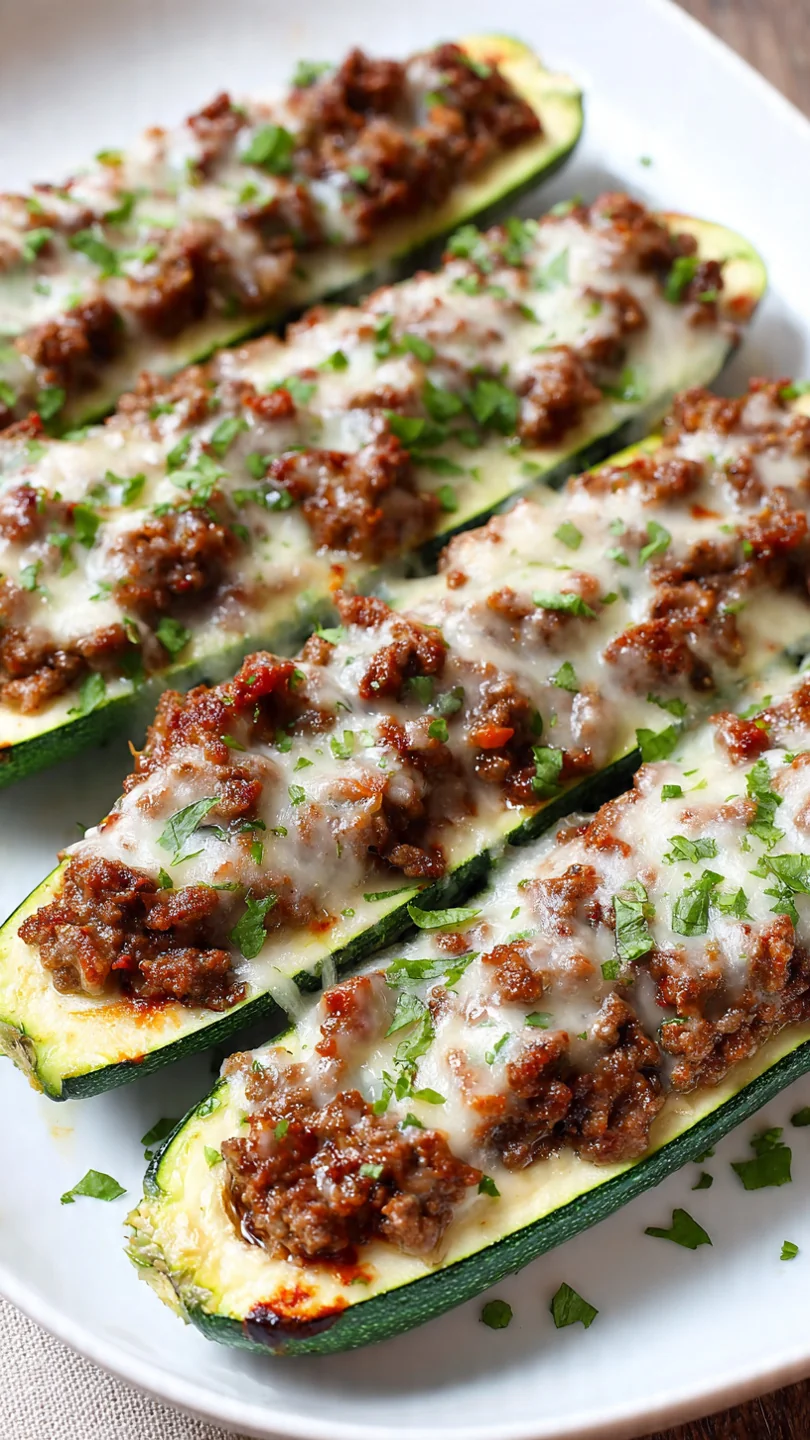 Easy Ground Beef Zucchini Boats - Image 1