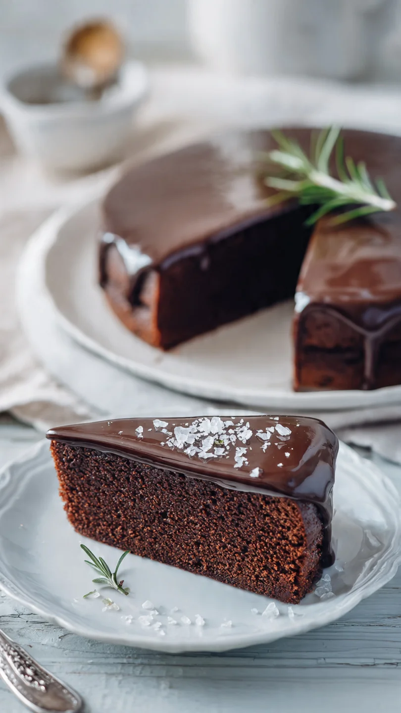 Flourless Chocolate Cake With Rosemary Ganache