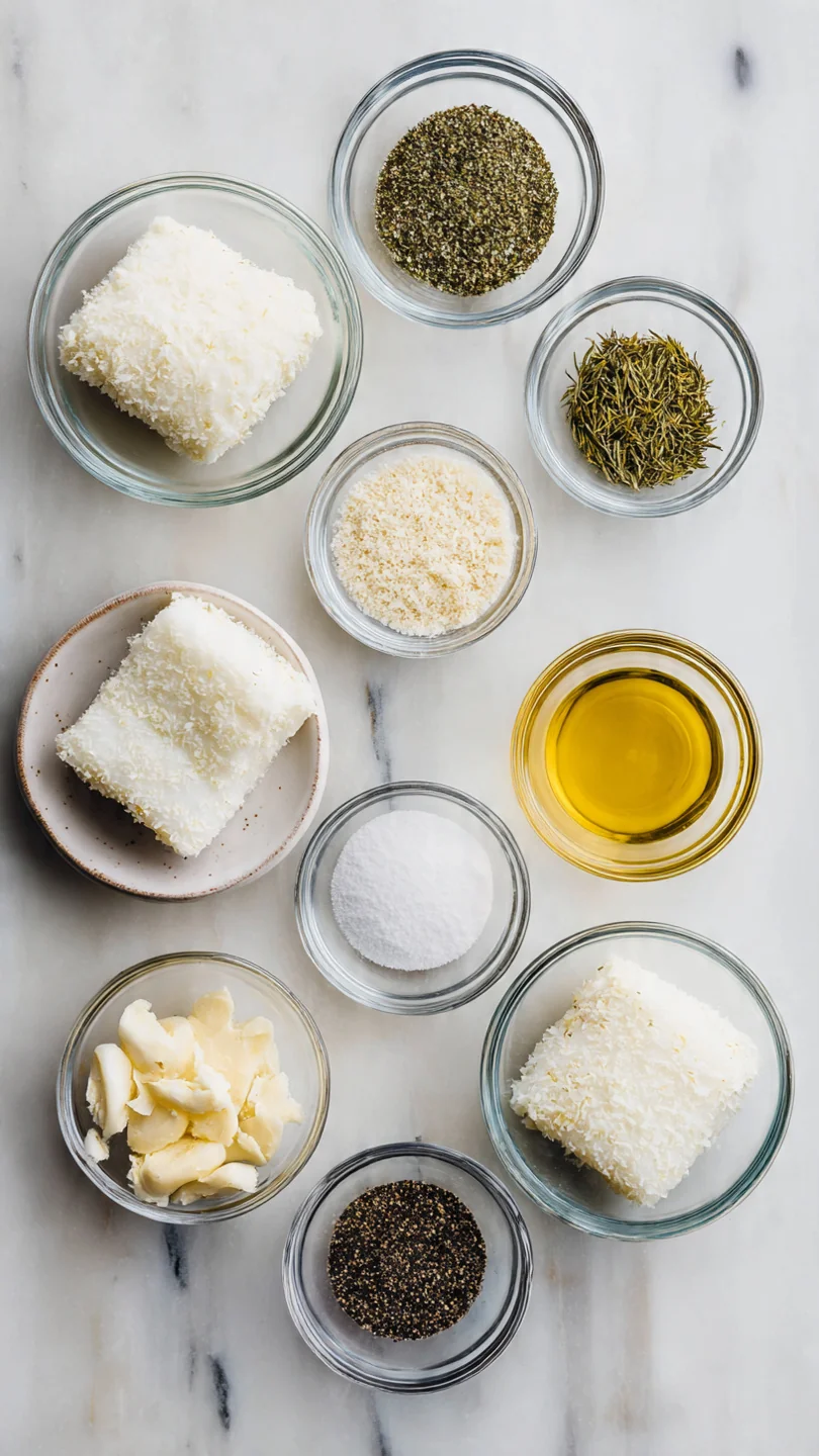 Garlic Parmesan Crusted Halibut - Ingredients