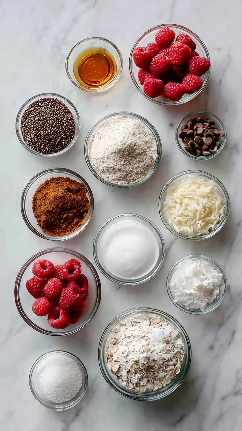 Raspberry Coconut Overnight Oats - Ingredients