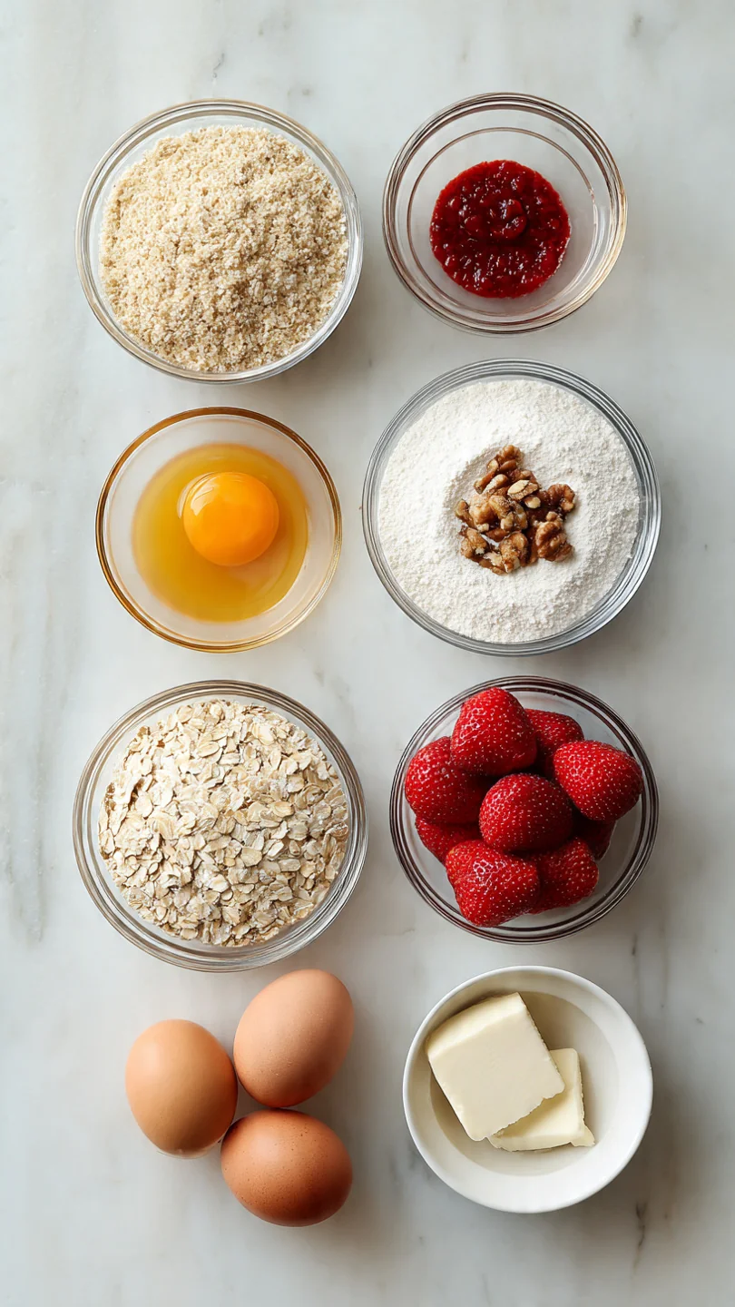 Strawberry Shortcake Baked Oatmeal - Ingredients