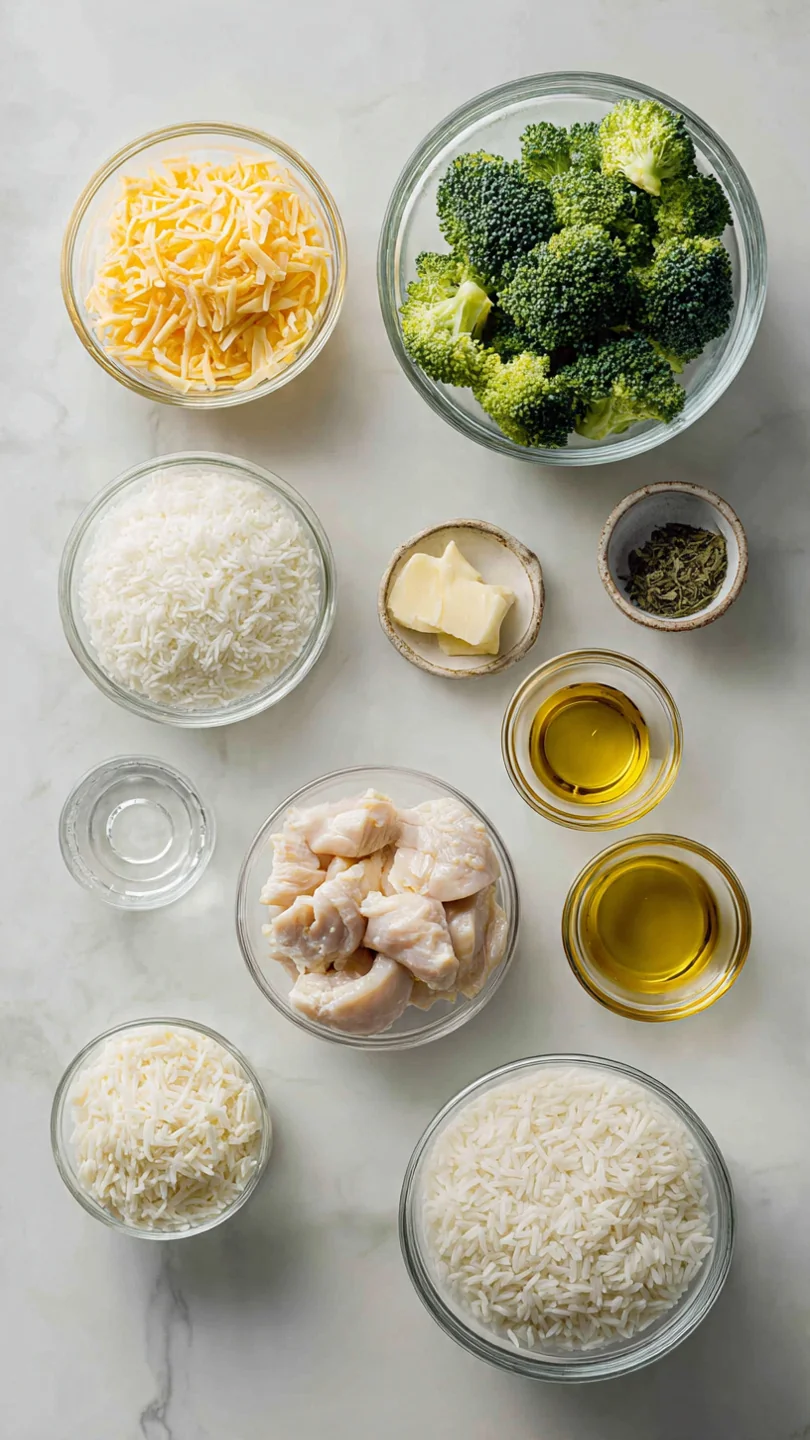 Broccoli Cheese Casserole With Rice And Chicken - Ingredients