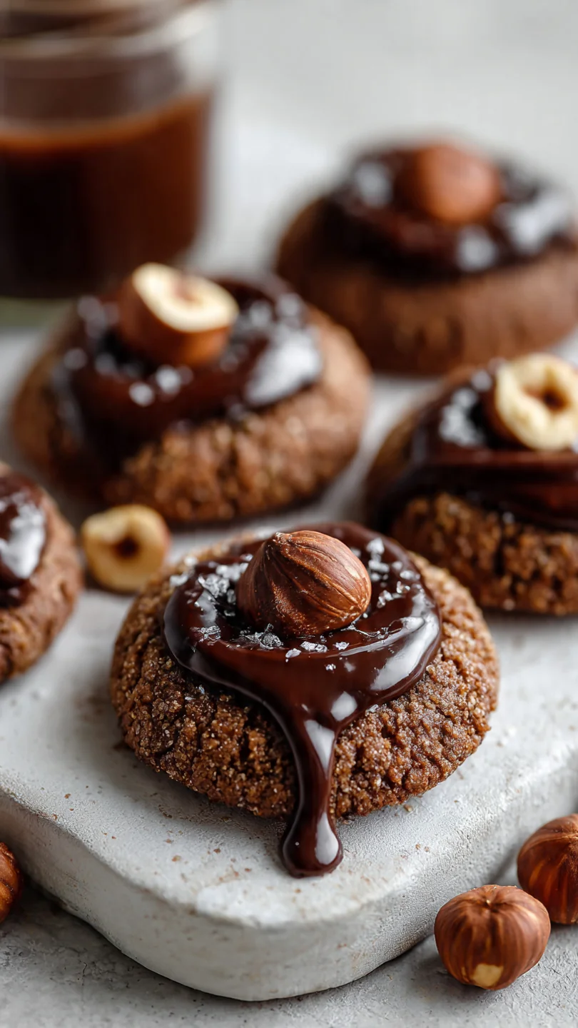 Chocolate Hazelnut Thumbprint Cookies Recipe - Image 1