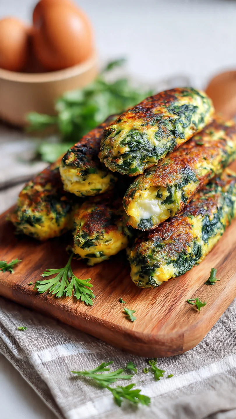 Easy, Healthy Spinach & Egg Fingers (With Cheese) - Image 1