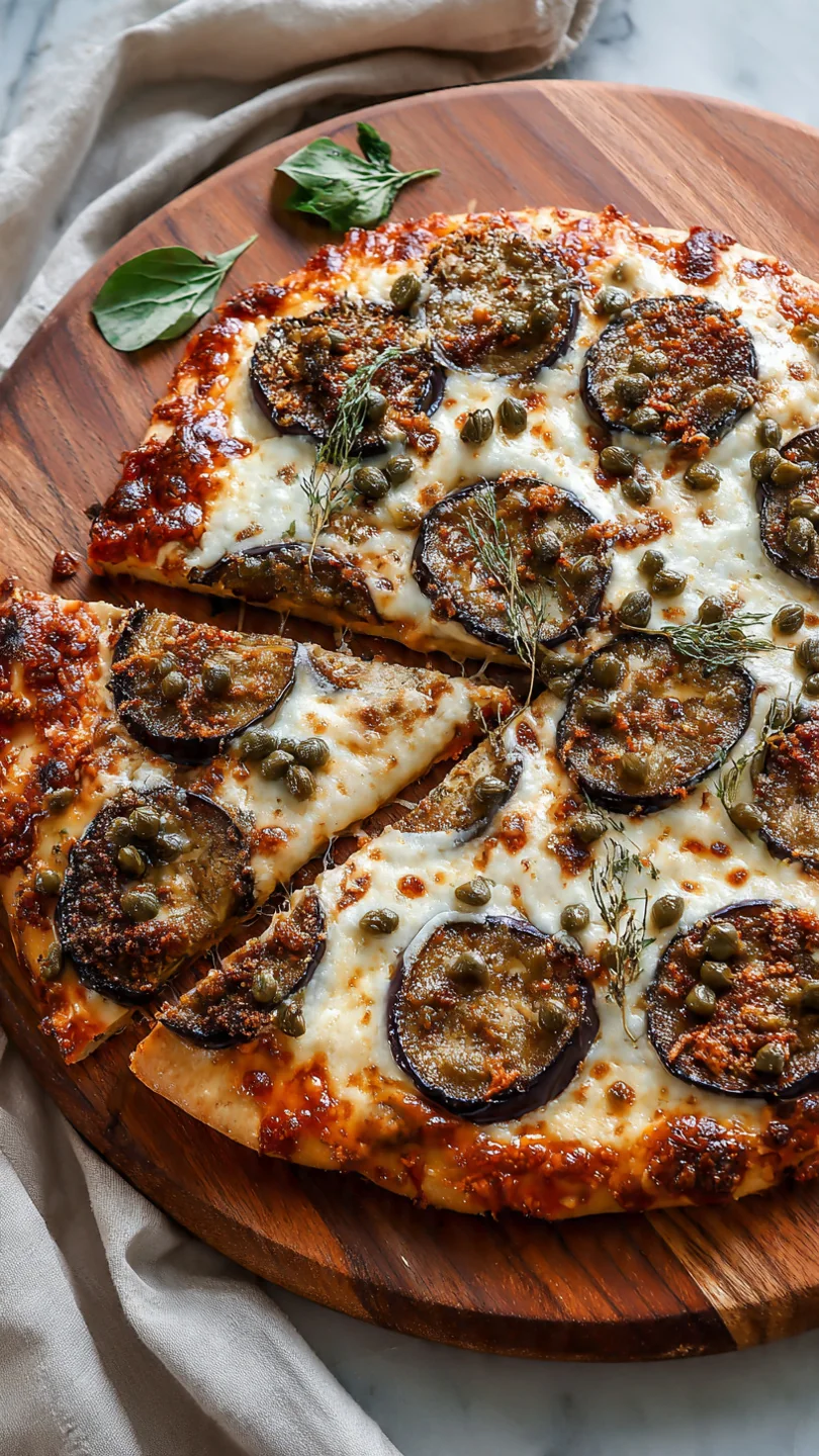 Eggplant Parmesan Pizza W/ Crispy Capers - - Image 1