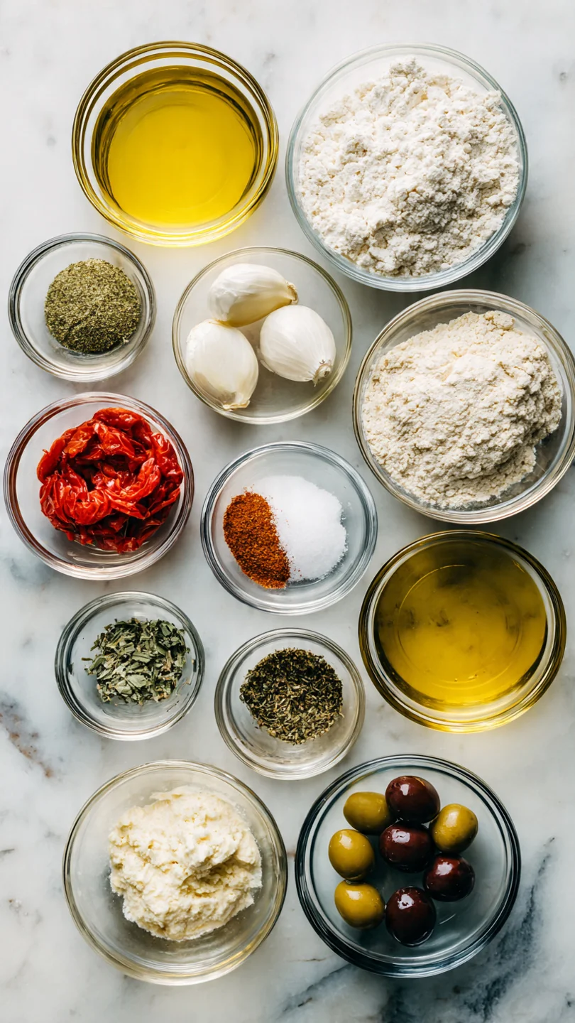 Homemade Mediterranean Flatbread - Ingredients