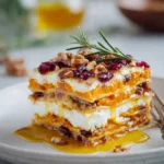 Layered Sweet Potato & Butternut Squash Lasagna With Feta, Walnuts & Cranberry-Honey Glaze - Image 3