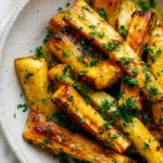 Mustard And Honey Roasted Parsnips With Chopped Parsley On Top - Image 3