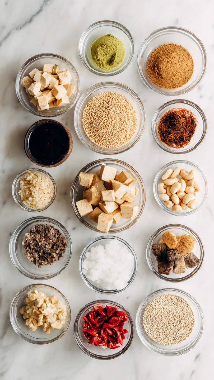 Thai Peanut Tofu Quinoa Bowl - Ingredients
