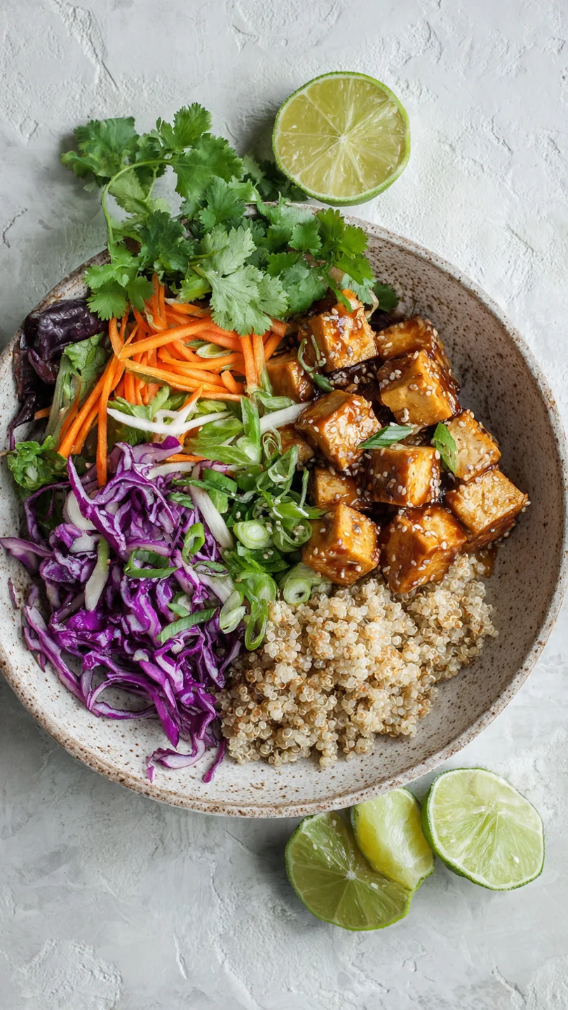 Thai Peanut Tofu Quinoa Bowl - Image 1