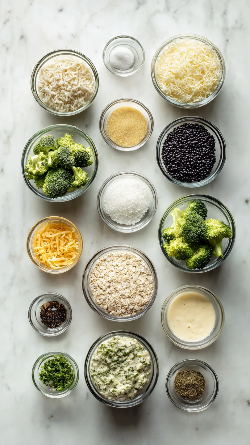 Vegan Cheesy Broccoli & Rice Casserole - Ingredients