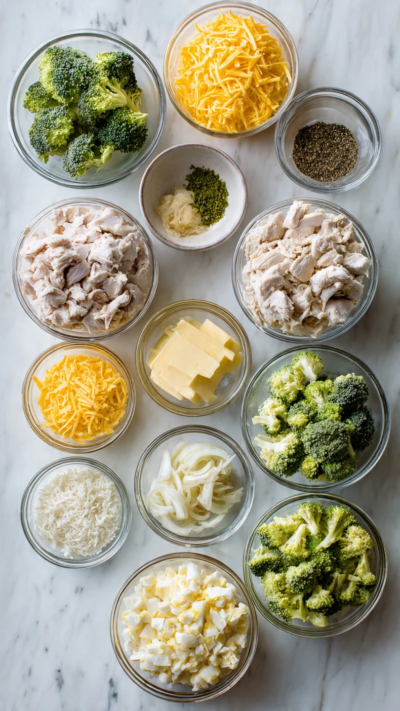 30-Minute Cheesy Chicken Broccoli Casserole - Ingredients