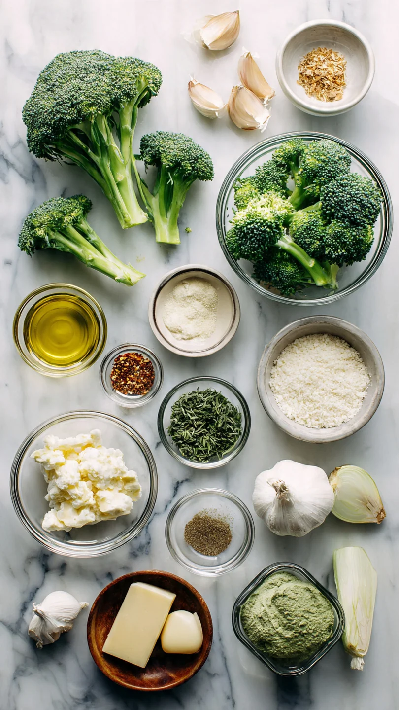 Crispy Garlic Parmesan Roasted Broccoli - Ingredients