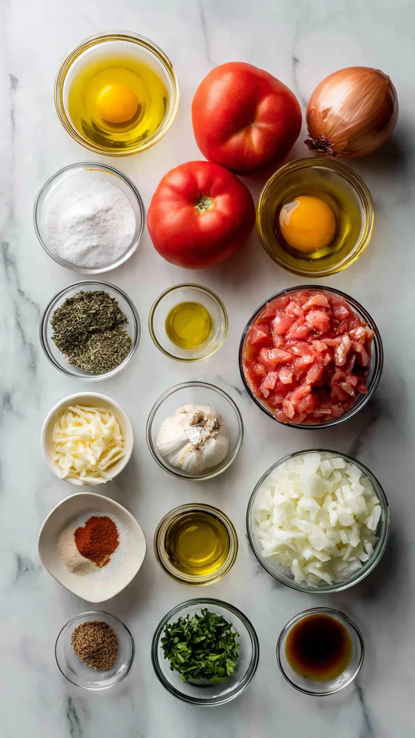 Crustless Tomato Pie - Ingredients