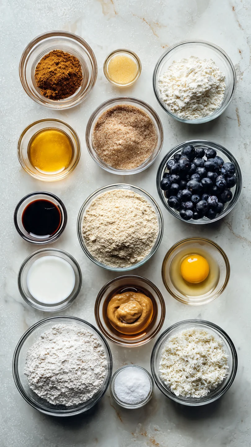 Flourless Almond Butter Blueberry Zucchini Muffins - Ingredients