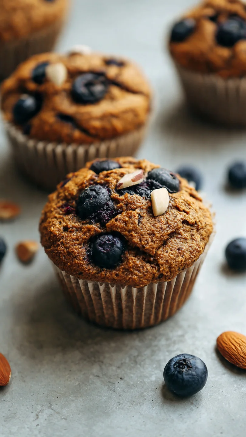 Flourless Almond Butter Blueberry Zucchini Muffins - Image 1