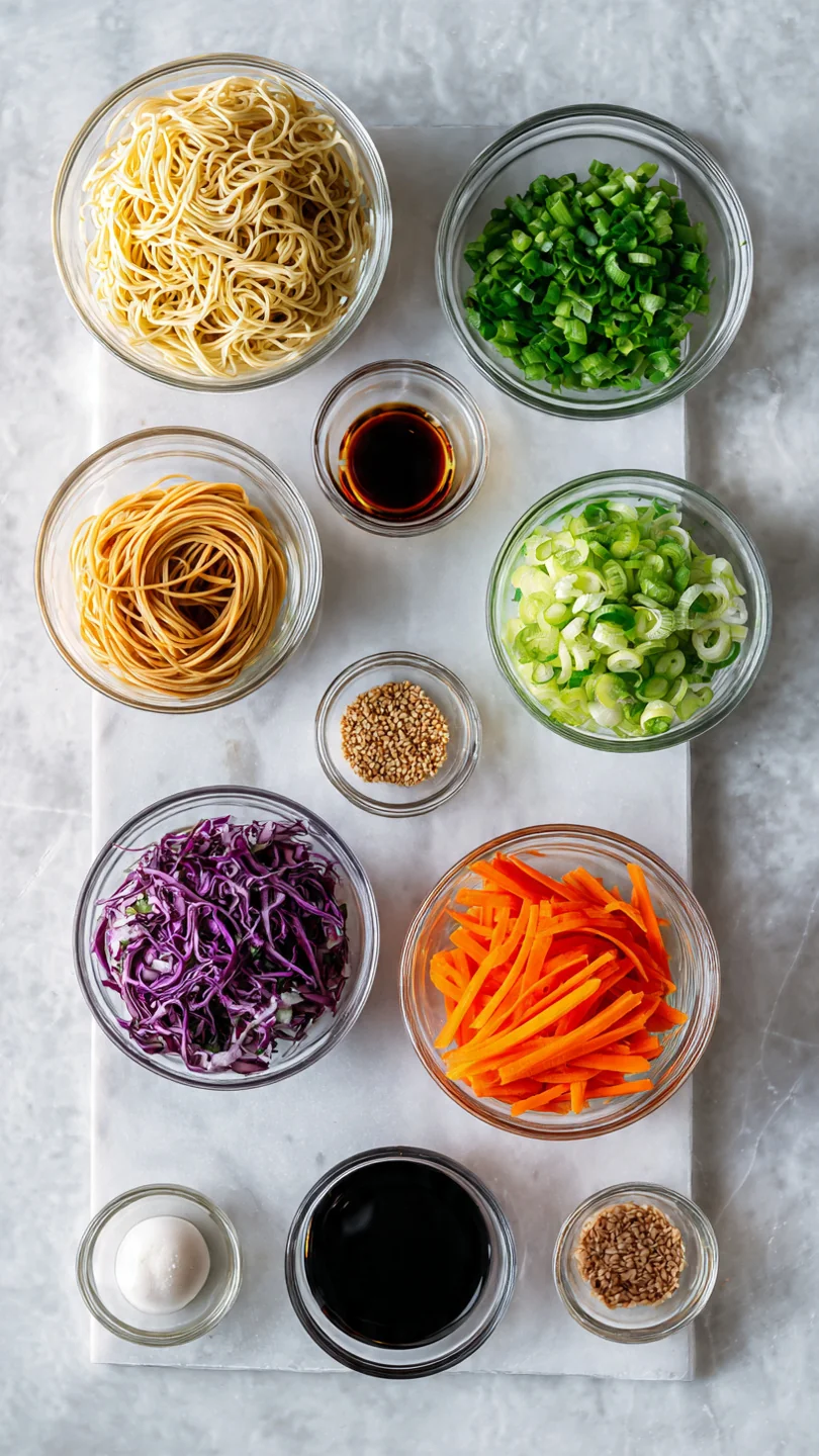 Noodle Salad Recipes, Asian Ramen Noodle Salad - Ingredients