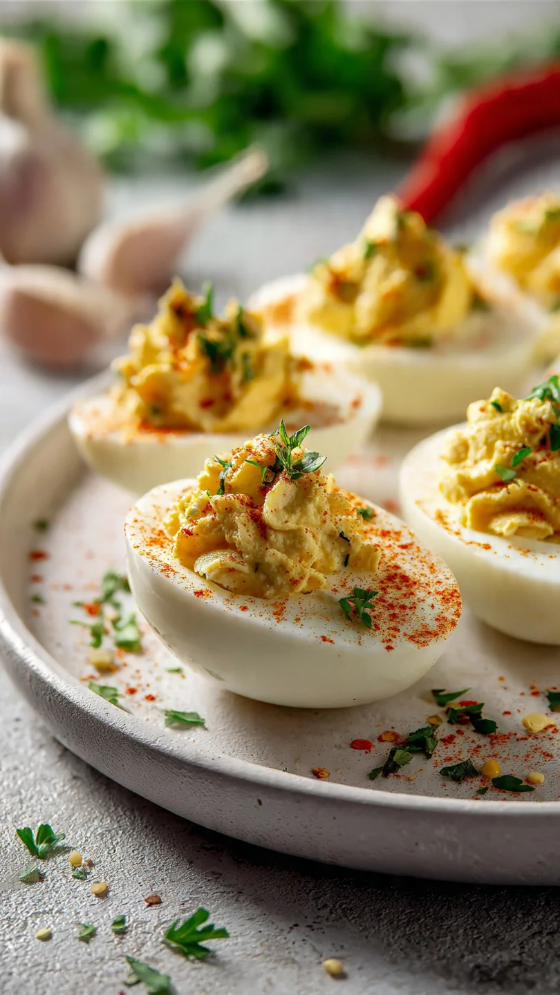Spicy Chili Garlic Deviled Eggs - Ingredients
