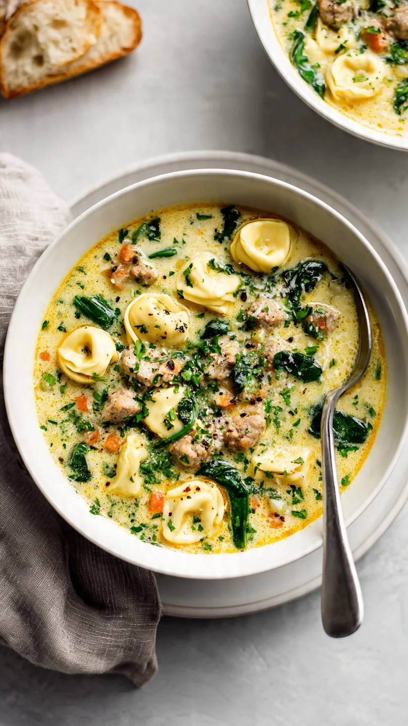 Creamy Sausage Tortellini Soup